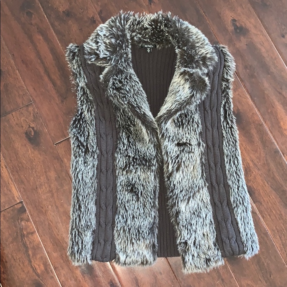 Faux Fur Knit Vest